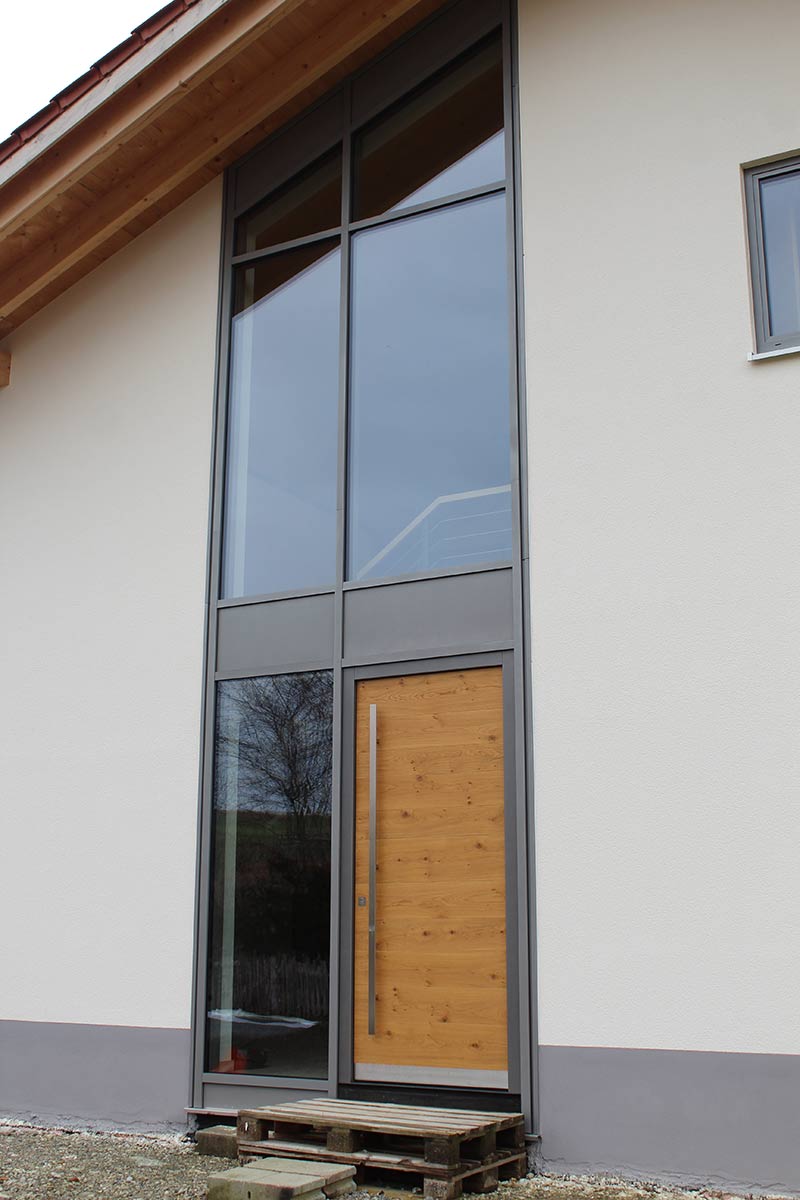 Fassade mit Metallelementen / Fensterflächen