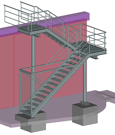 CAD 3D Modell  Aussentreppe